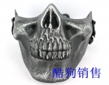 M03酋长面具  骷髅半面具（银黑色）